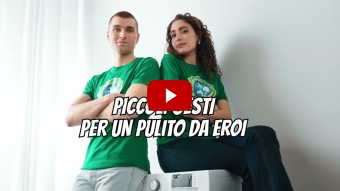 “Piccoli gesti per un pulito da eroi. Il bucato a pieno carico e a basse temperature”